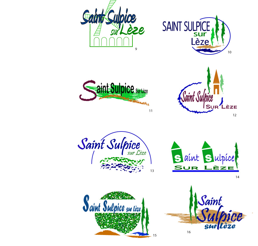 Planche de logos pour St Sulpice-sur-Lèze